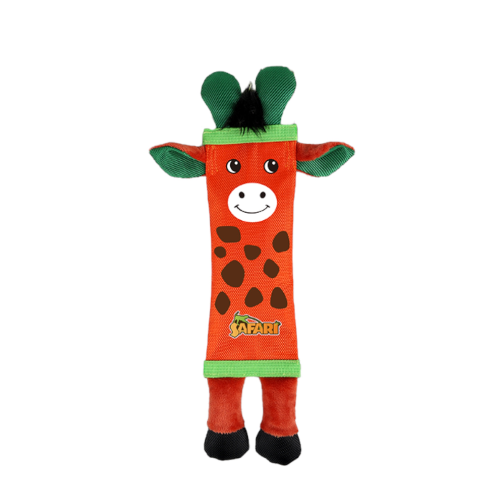 Talking Dog Club Tough Giraffe Squeaky Plush Toy for Dogs (Orange)