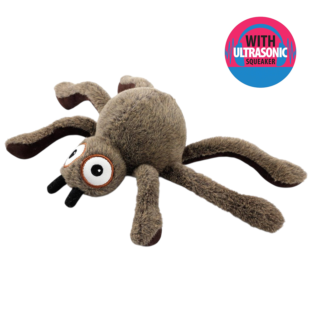 Talking Dog Club Itsy Bitsy Spider Plush Toy for Dogs (Brown)