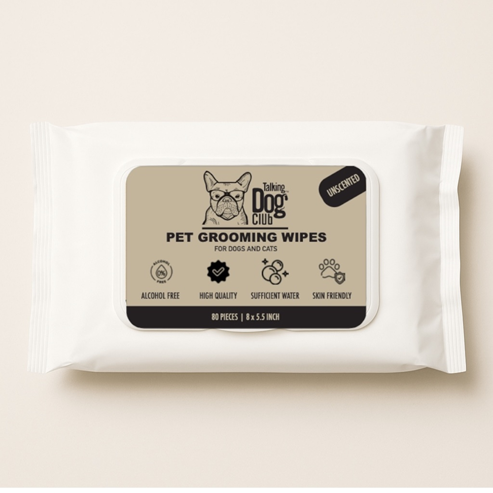 Talking Dog Club Pet Grooming Unscented Wipes for Dogs and Cats
