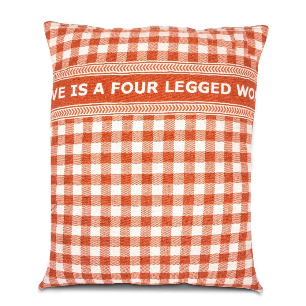 Pawpourri Chic Printed Knife Edge Bed for Dogs (Rust)