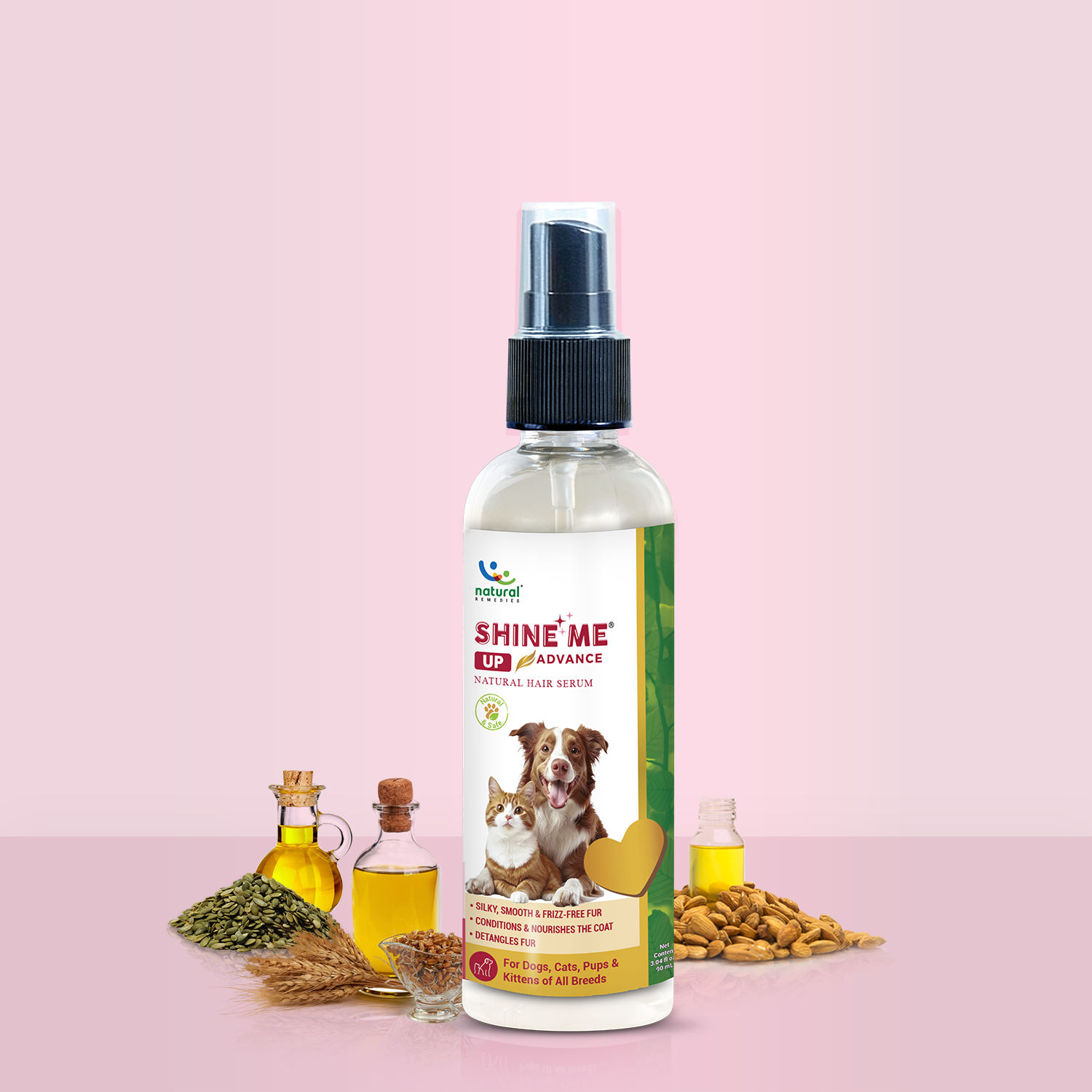 Natural Remedies Shine Me Up Advanced Hair Serum for Dogs and Cats