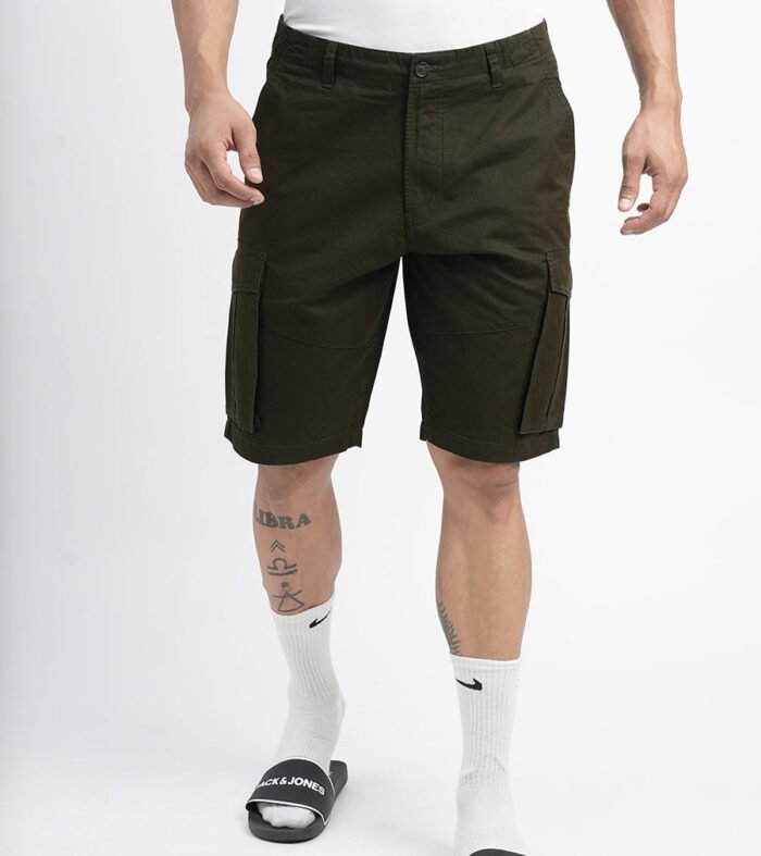 Mens Twill Shorts - Olive Green