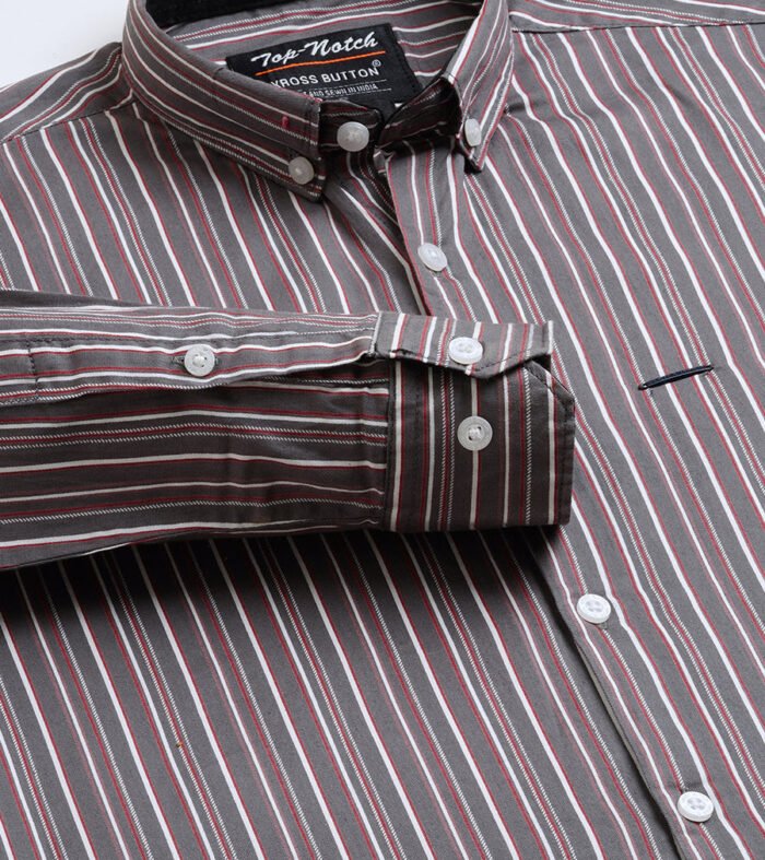 Roman Stripes Grey Mens Shirt