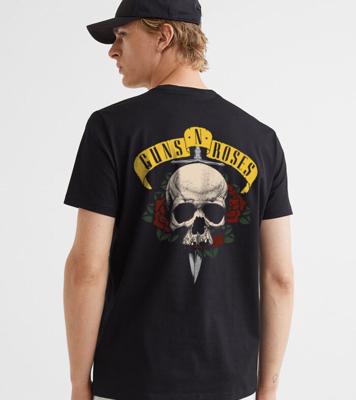 Guns N Roses Men Regular Fit Black Half Sleeve T-Shirt