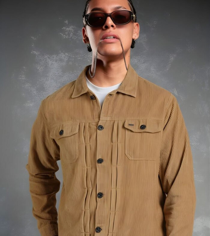 Teddy Lined Corduroy Jacket - Beige
