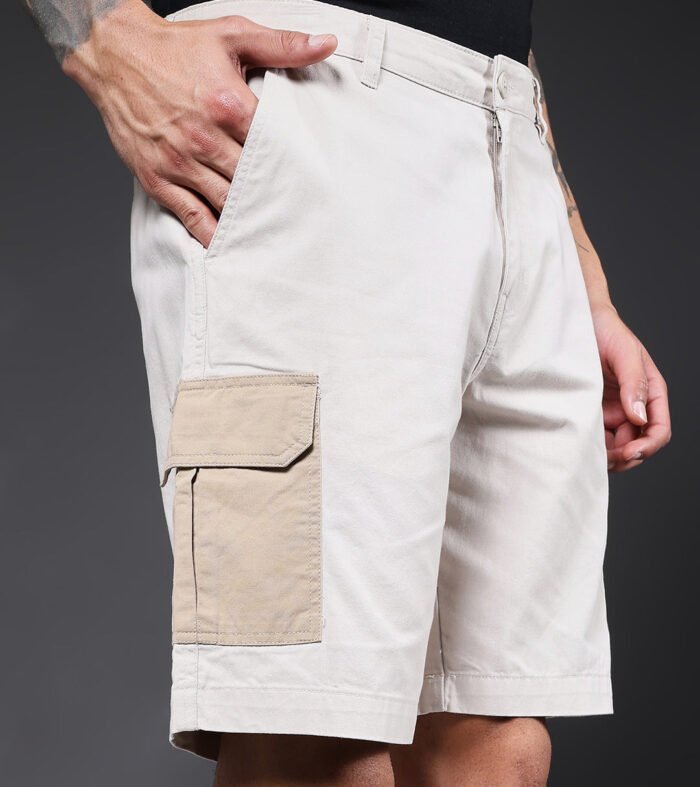 Men's Cotton Utility Cargo Shorts with Multi-Pockets – Camel