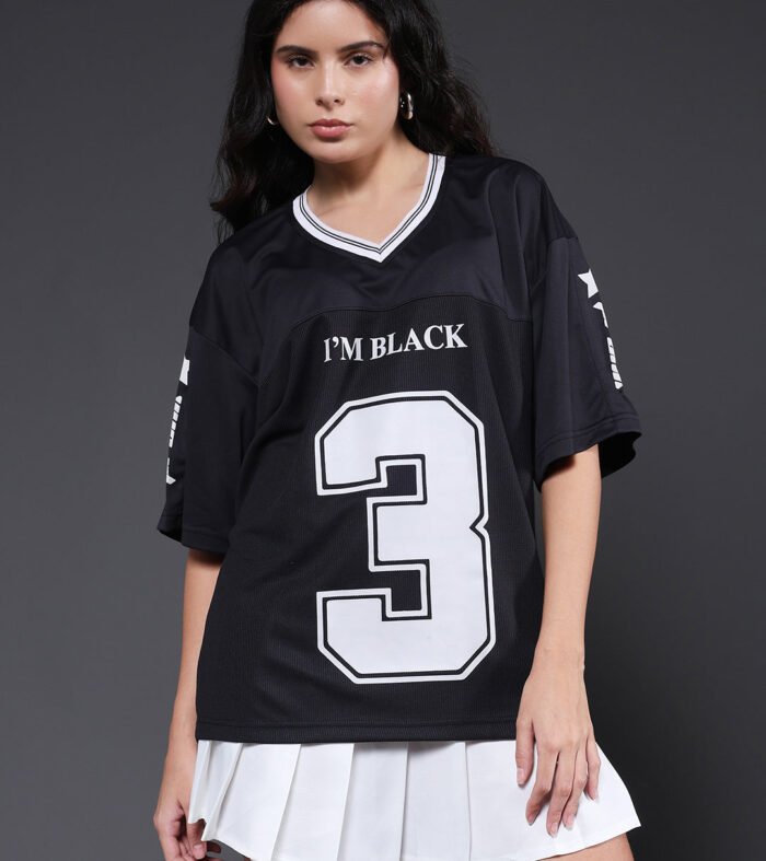 Women Oversized Varsity T Shirt 1