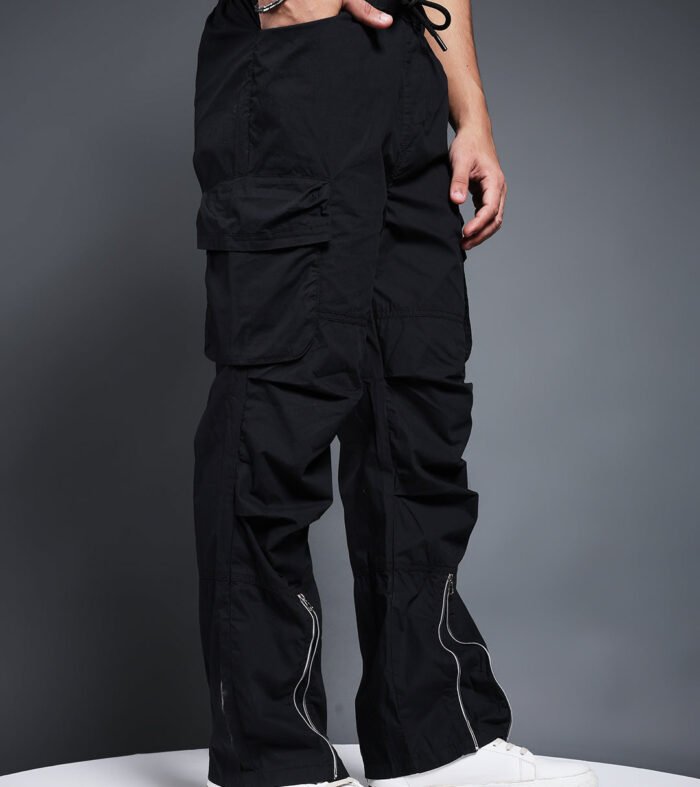 Men Utility Cargos- Black
