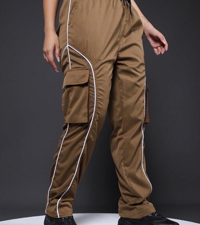 Women Utility Cargo Khaki Reflective Stripes