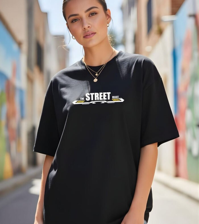 STREET BEAST Women Graphic Oversized Printed T-Shirt