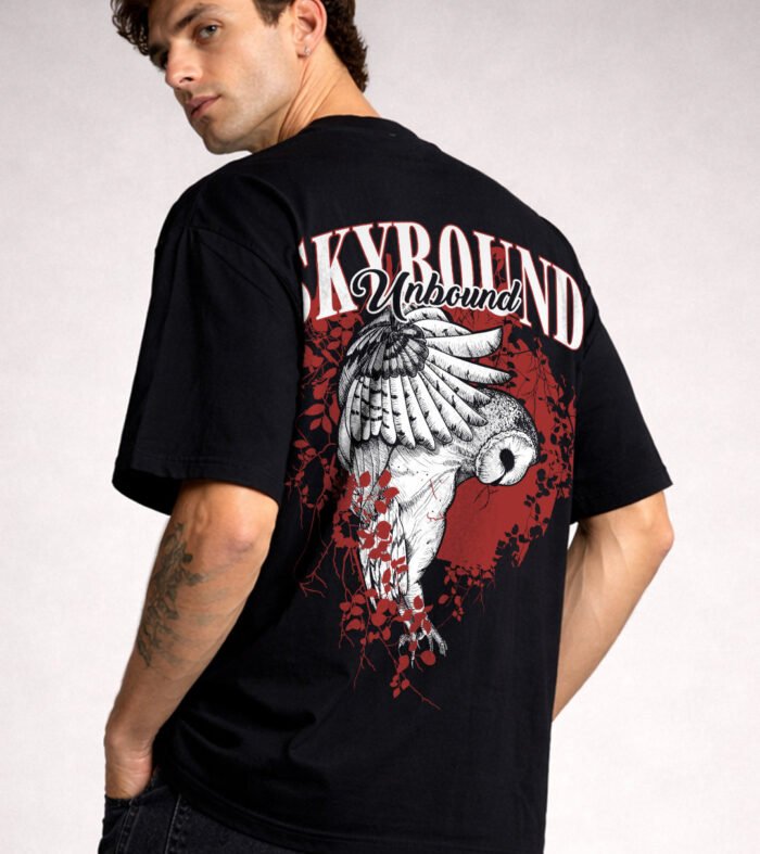 SKYBOUND Men Printed Oversized T-Shirt
