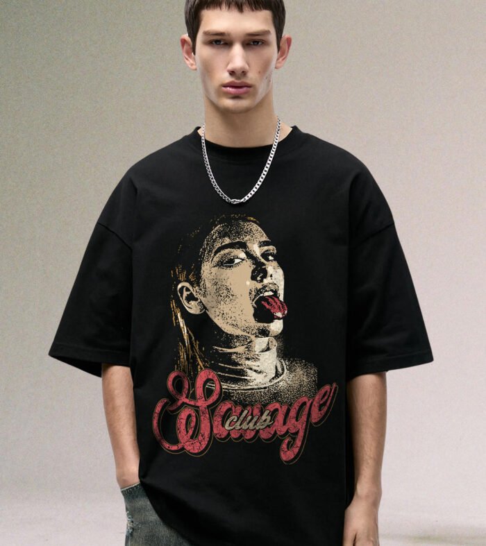SAVAGE CLUB Men Printed Oversized T-Shirt