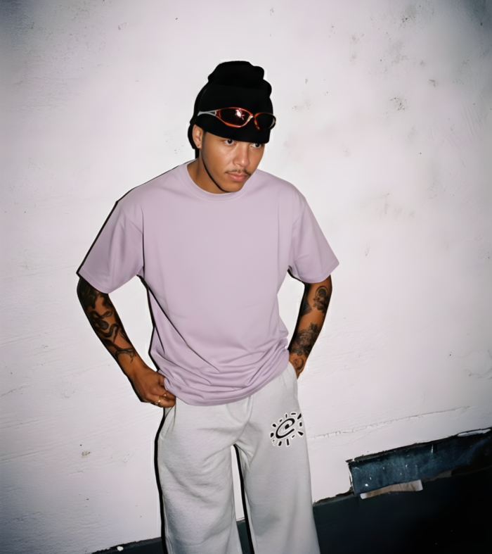 Solid Men Oversized T-Shirt - Lilac