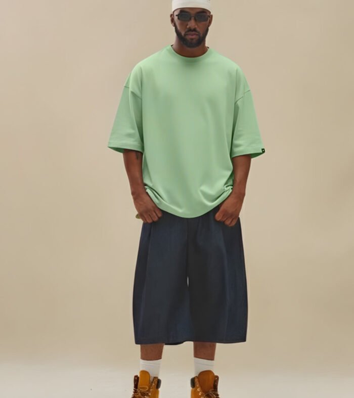 Solid Men Oversized T-Shirt - Pista Green
