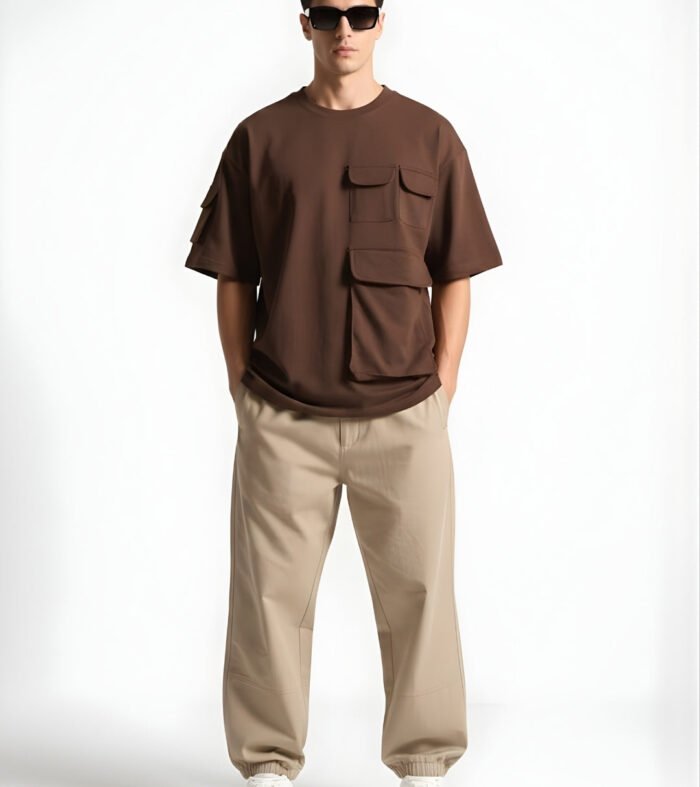 Cargo T-Shirt For Men - Cocoa