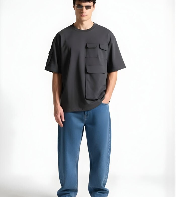 Cargo T-Shirt For Men - Dark Grey