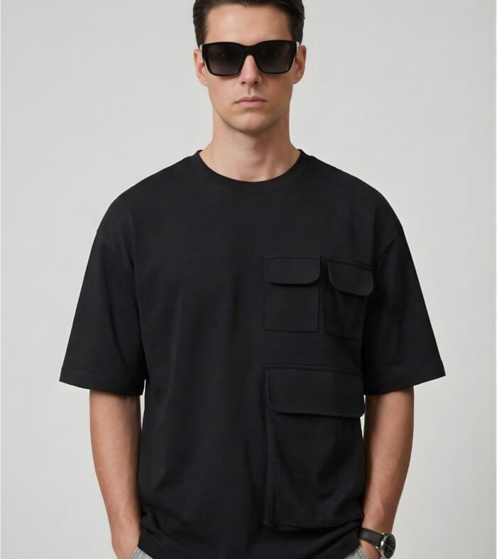 Cargo T-Shirt For Men - Black