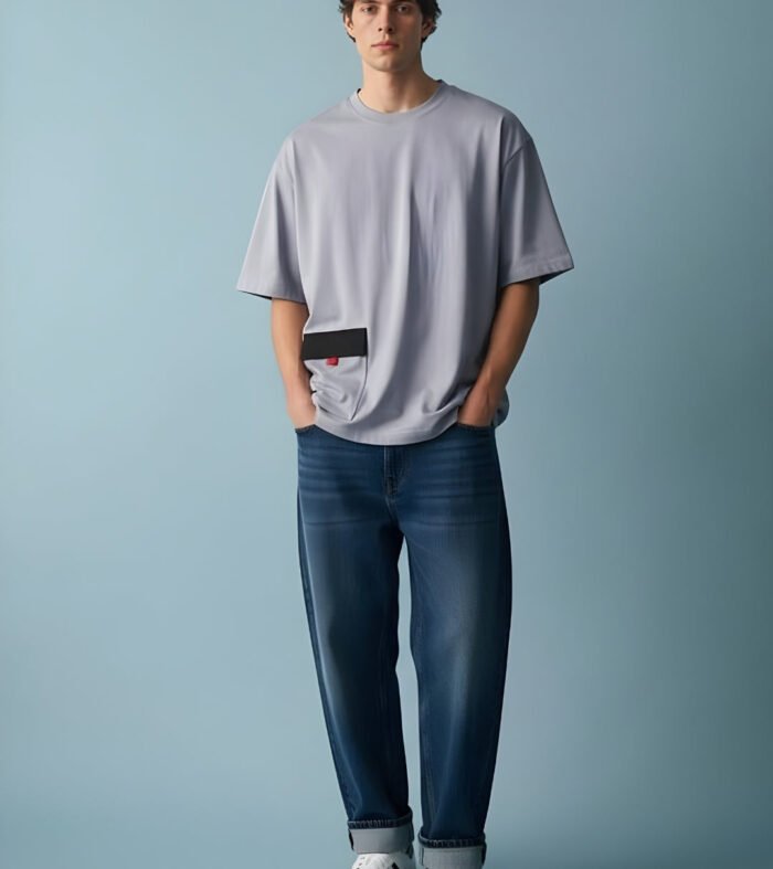 Cargo T-Shirt For Men - Ash Grey