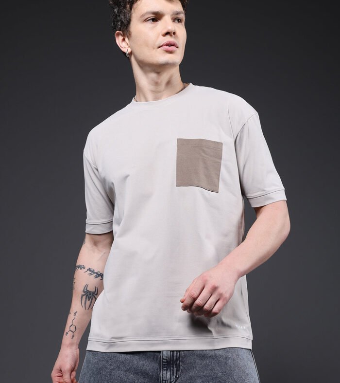 Hamo Men Oversized T-Shirt - Ash Grey