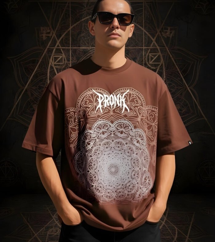 Mandala Roots Puff Printed Men Premium Oversized T-Shirt