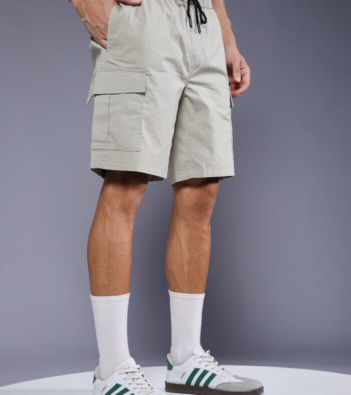 Mens Cotton Utility Shorts  – Olive