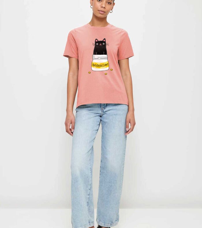 Antidepressant Cat Women Half Sleeve T-Shirt