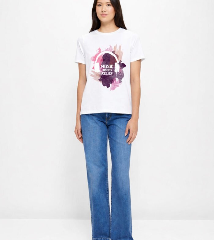 Music Brings Relief Women Half Sleeve T-Shirt