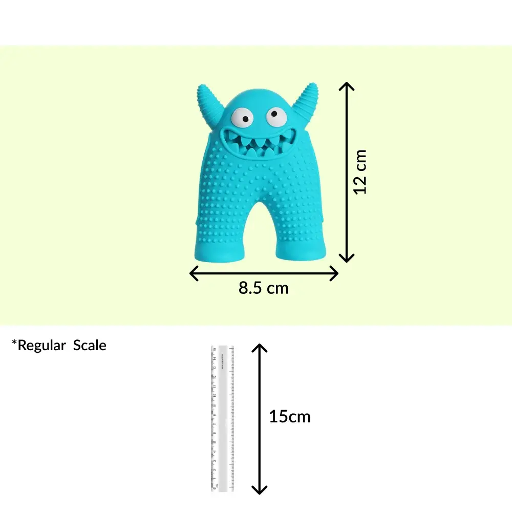 Talking Dog Club Monster Tough Rubber Toy for Dogs and Cats (Blue)