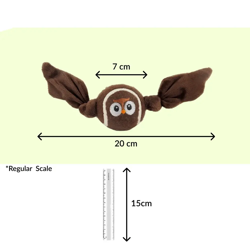 Talking Dog Club Owl Ball with Wings Toy for Dogs (Brown)