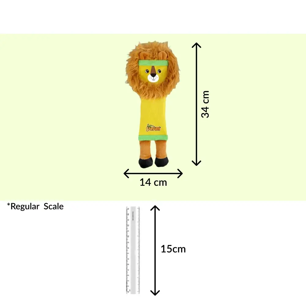 Talking Dog Club Tough Lion Squeaky Plush Toy for Dogs (Yellow)