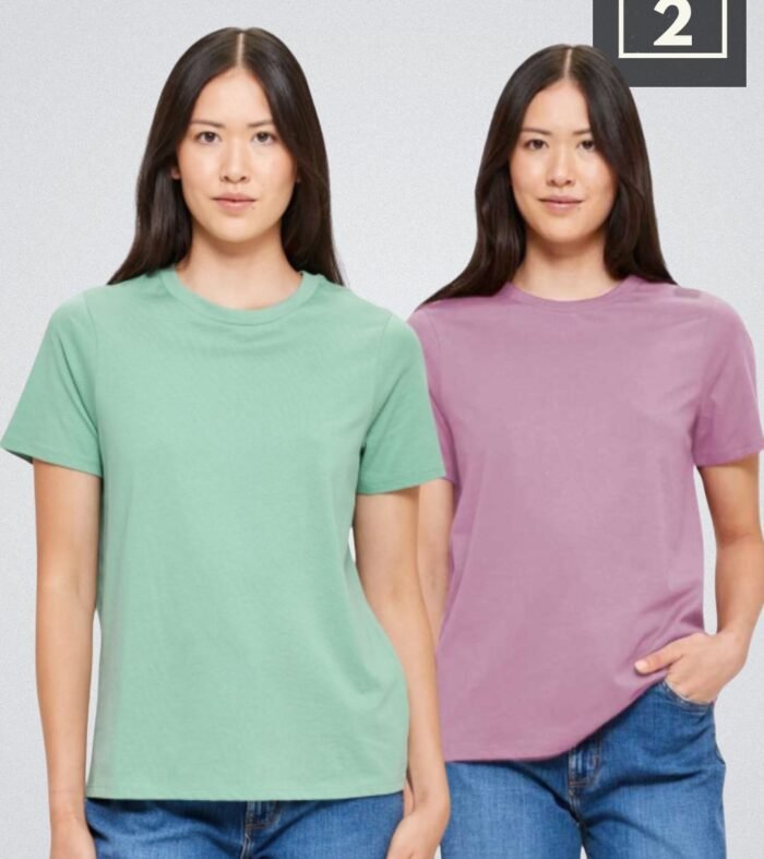 Solid Half Sleeve T-Shirt Women Combo - pack of 2