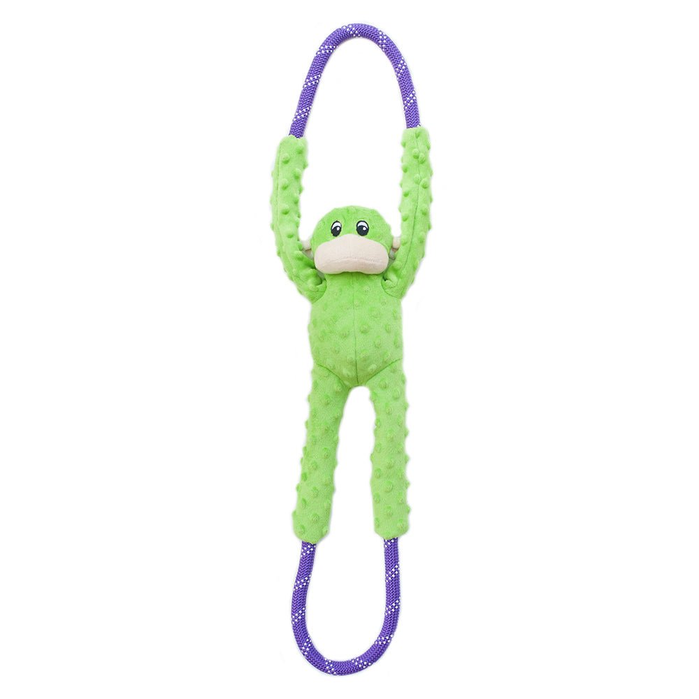 Zippy Paws RopeTugz Monkey Green Plush Toy for Dogs
