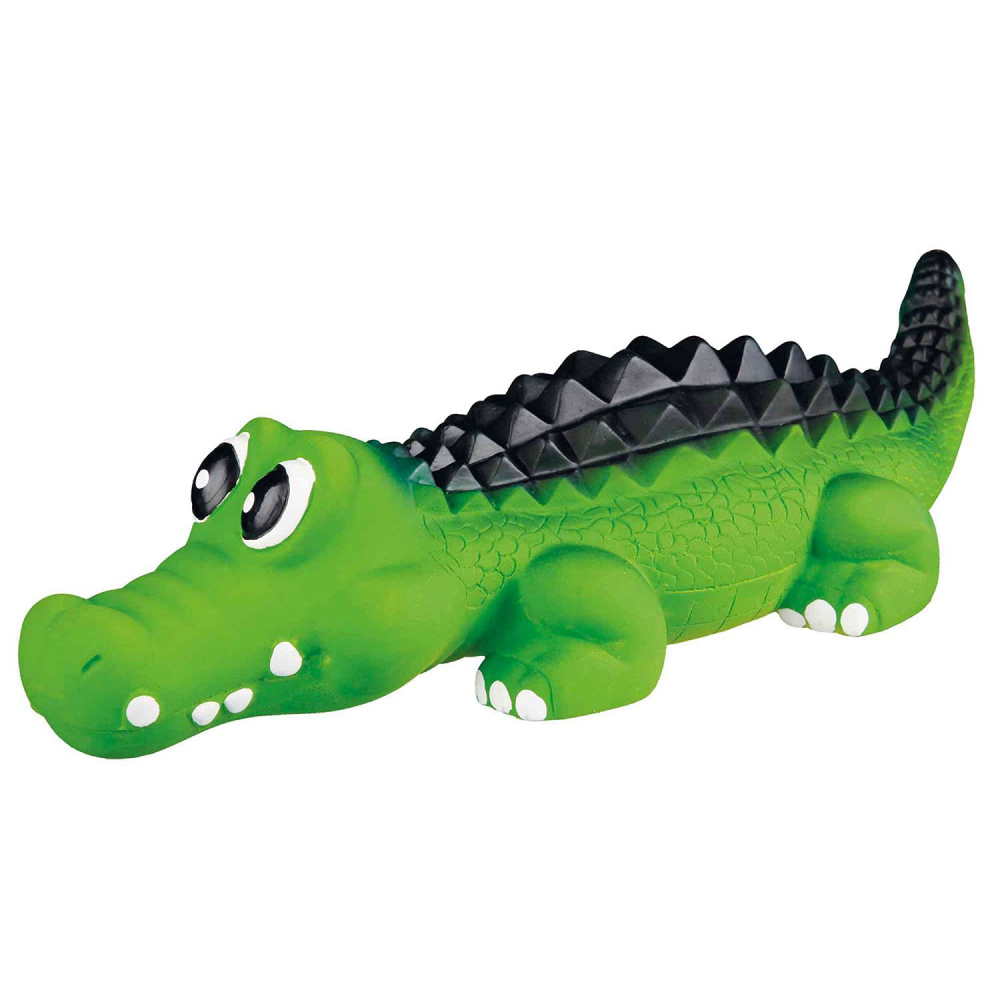 Trixie Crocodile Latex Squeaky Interactive Chew Toy for Dogs (Green)