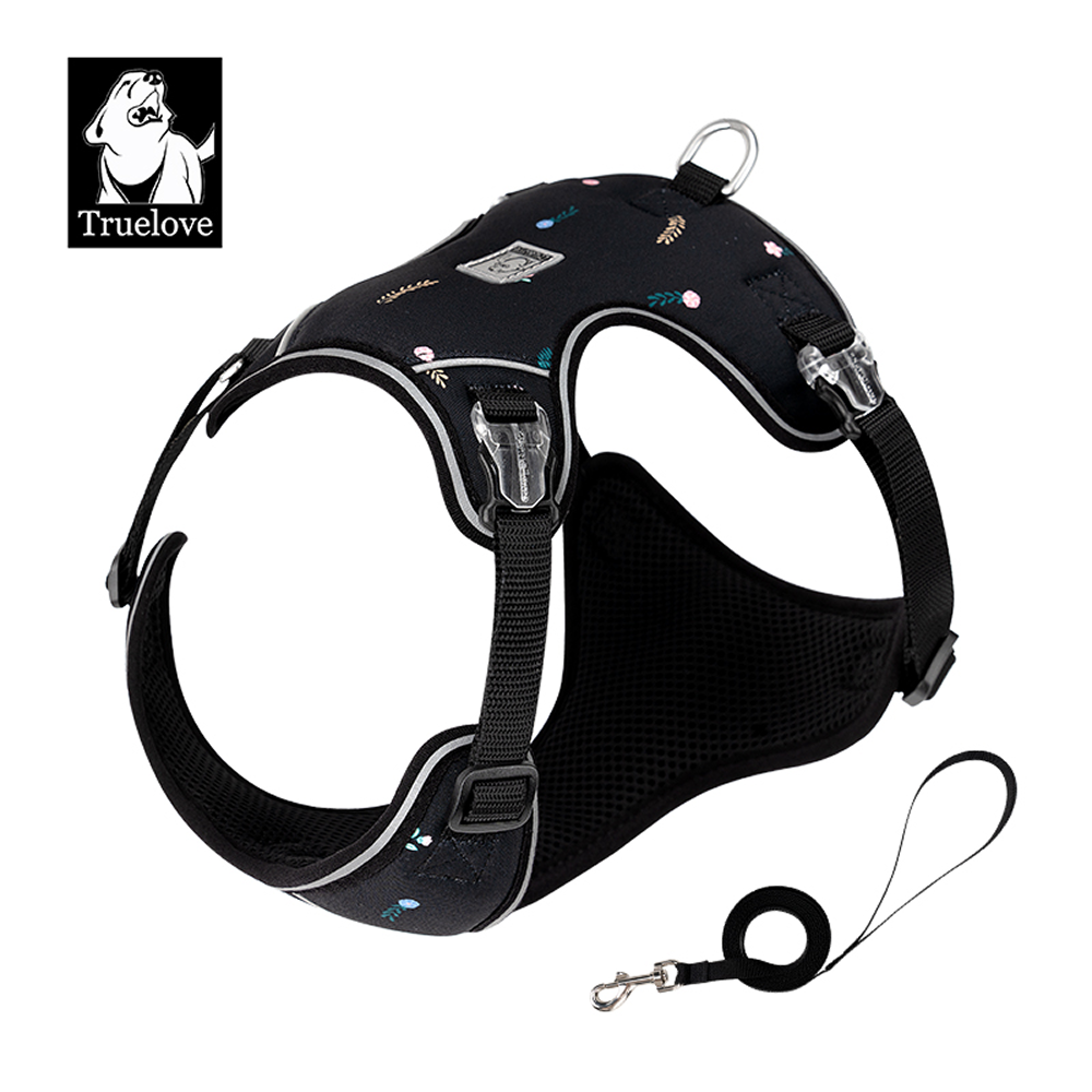 Truelove Ultra Light Harness & Leash Set for Small Dogs (Black)