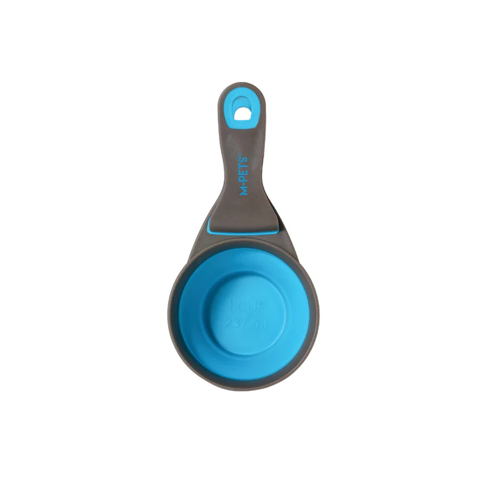 M Pets Cuizi Foldable Scoop for Dogs and Cats (Teal Blue)