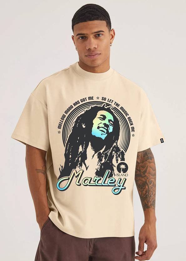 Bob Marley Men Printed Oversized T-Shirt