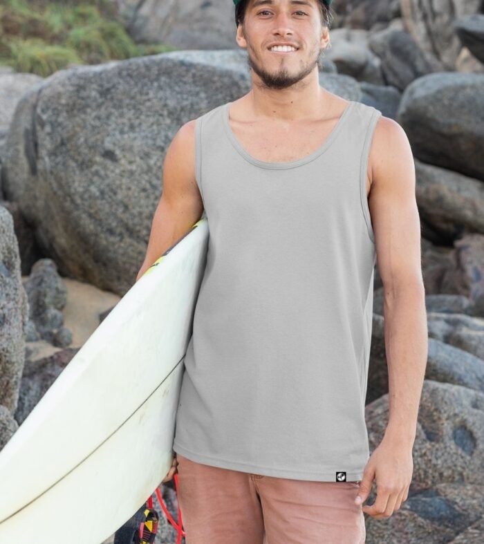 Solid Men Vest - Ash Grey