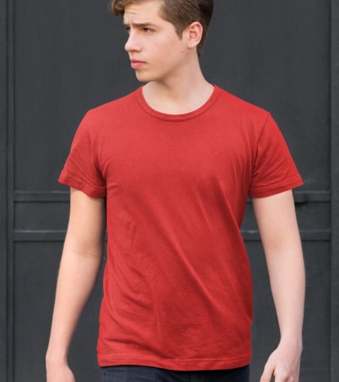 Solid Men Half Sleeve T Shirt Candy Red