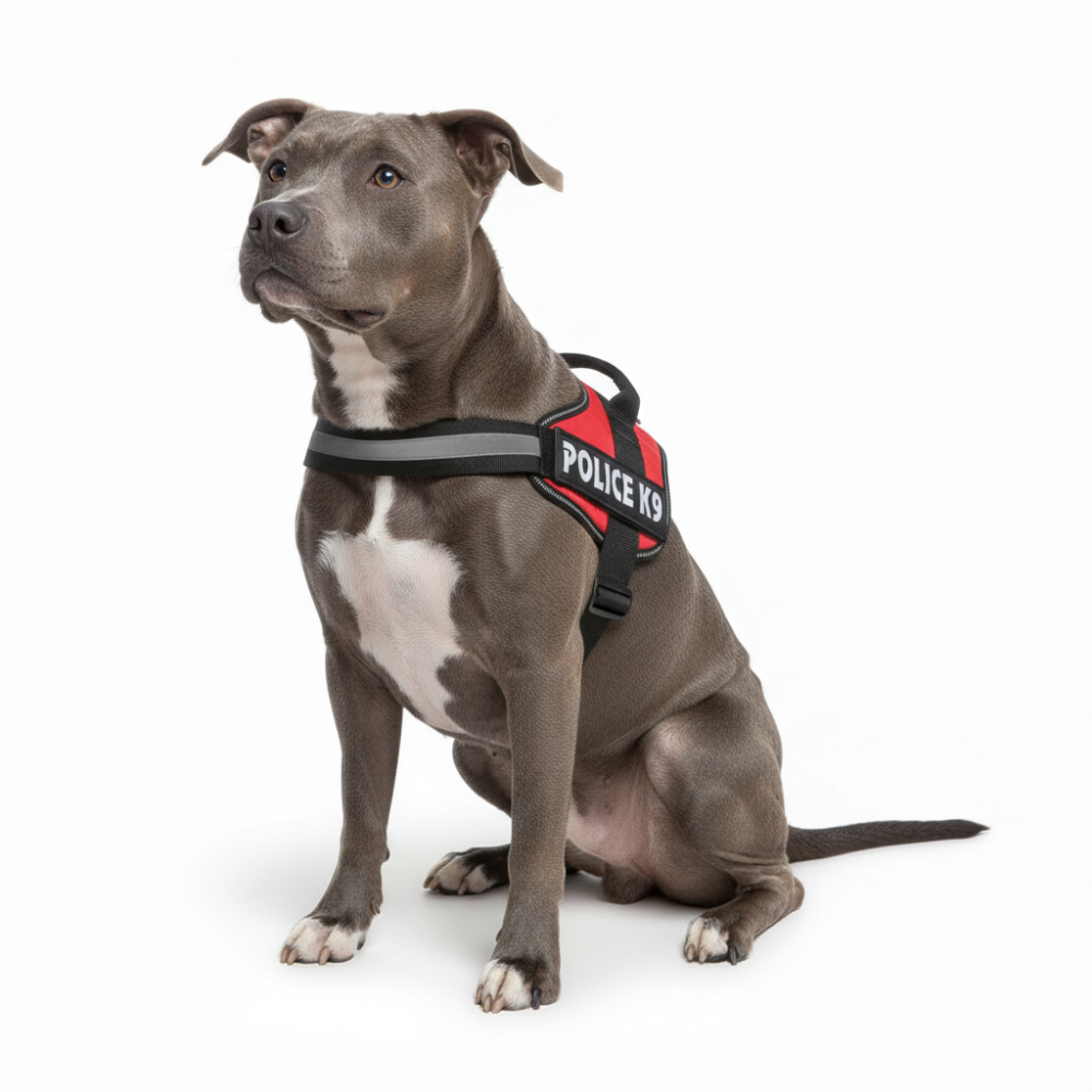 Skatrs Police K9 Harness for Dogs (Red)