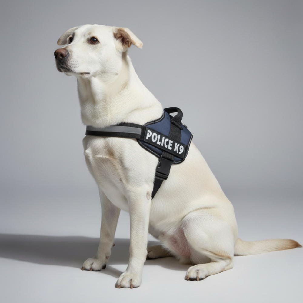Skatrs Police K9 Harness for Dogs (Navy Blue)