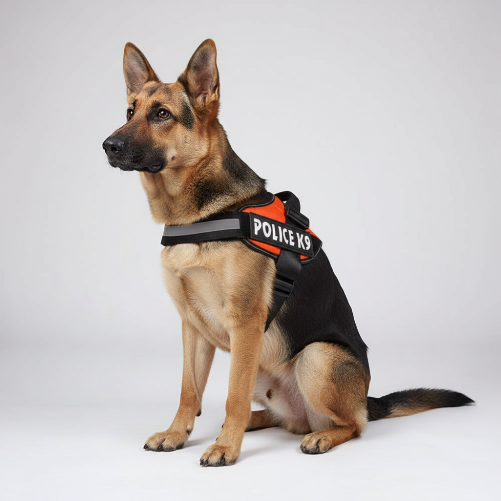 Skatrs Police K9 Harness for Dogs (Orange)