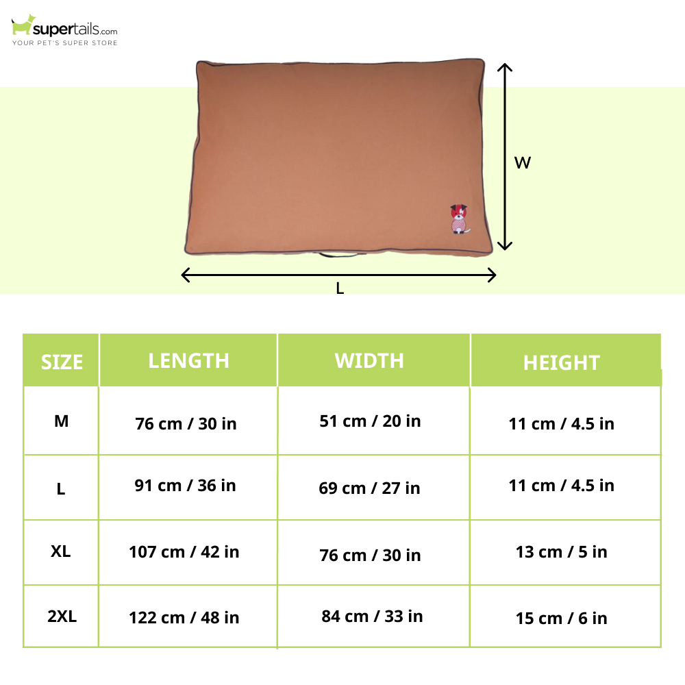Petter World Comfort Flat Cushion Bed for Dogs (Earthy Brown) - Image 2
