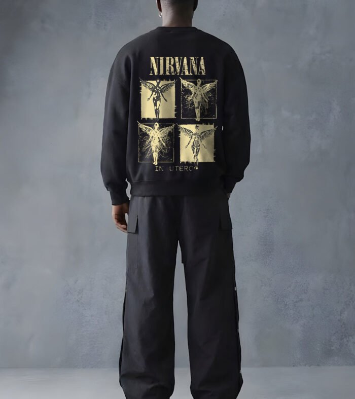 Vintage Nirvana Men Drop Shoulder Premium Terry Sweatshirt