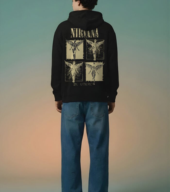 Vintage Nirvana Men Drop Shoulder Premium Terry Hoodie
