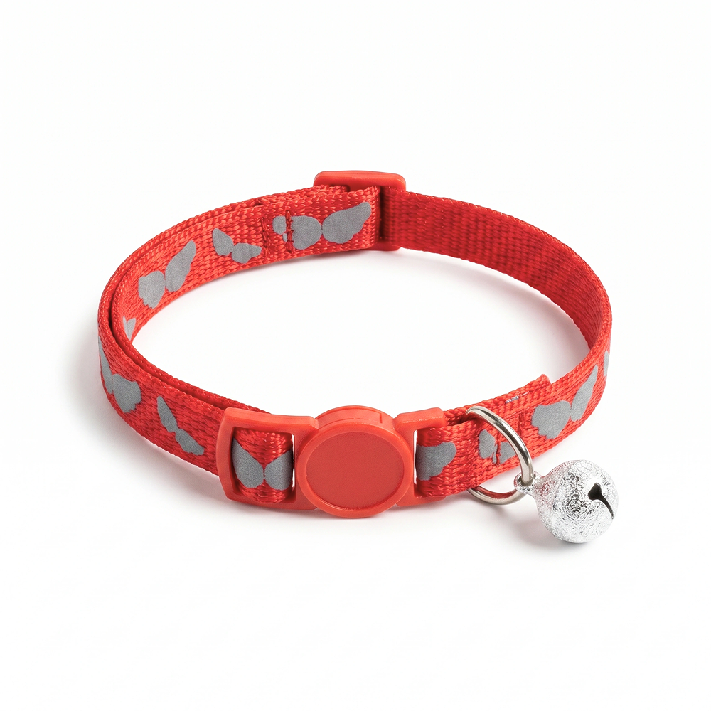 Basil Printed Collar for Cats & Puppies (Red)