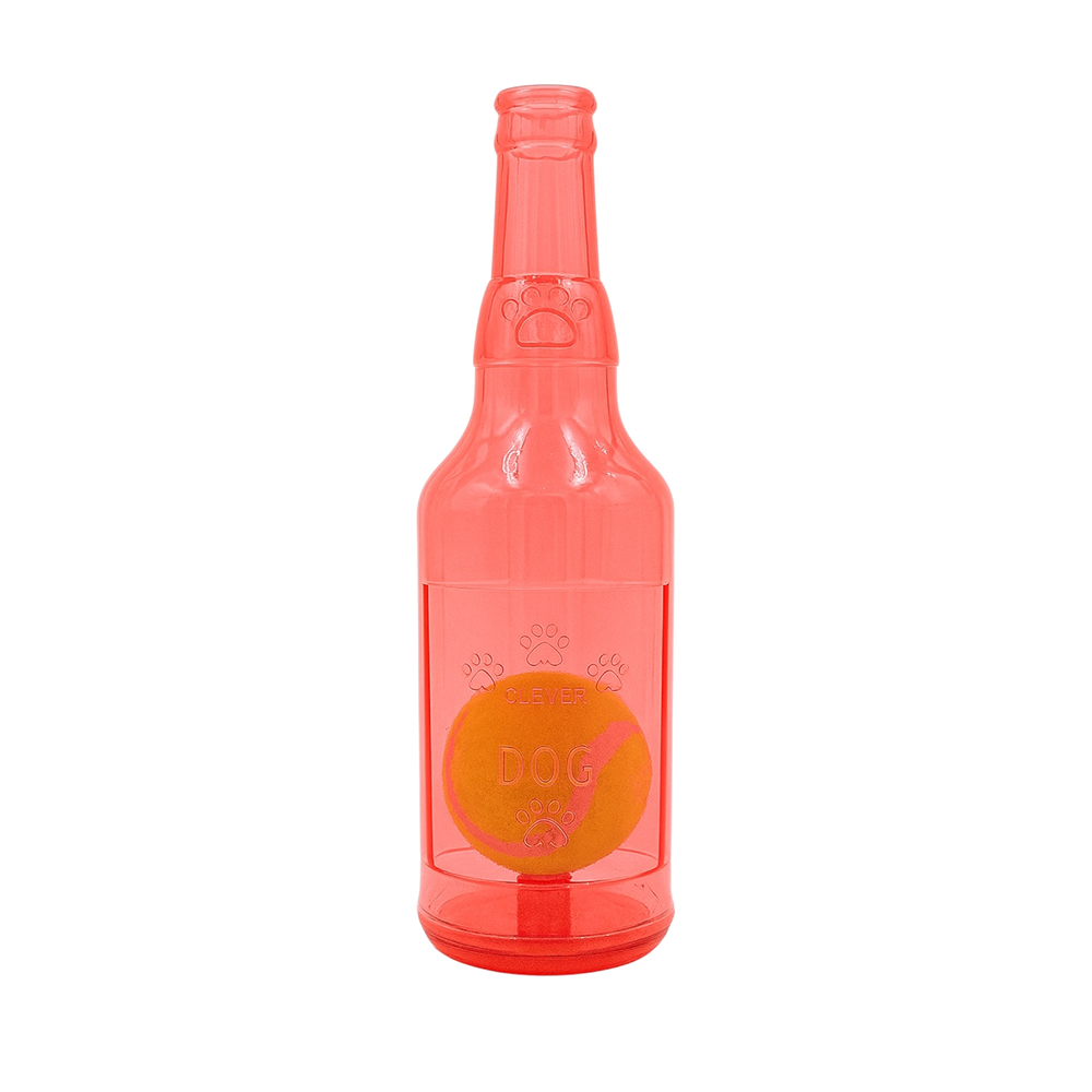 Talking Dog Club Ball in Bottle Rubber Chew Toy for Dogs (Red)