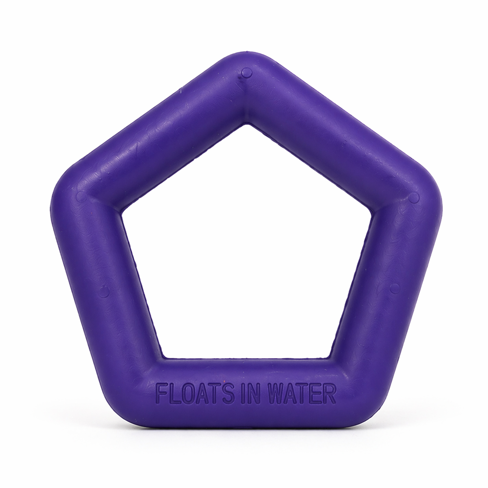 Talking Dog Club Sturdy Hexagon Floater Chew Toy for Dogs (Purple)