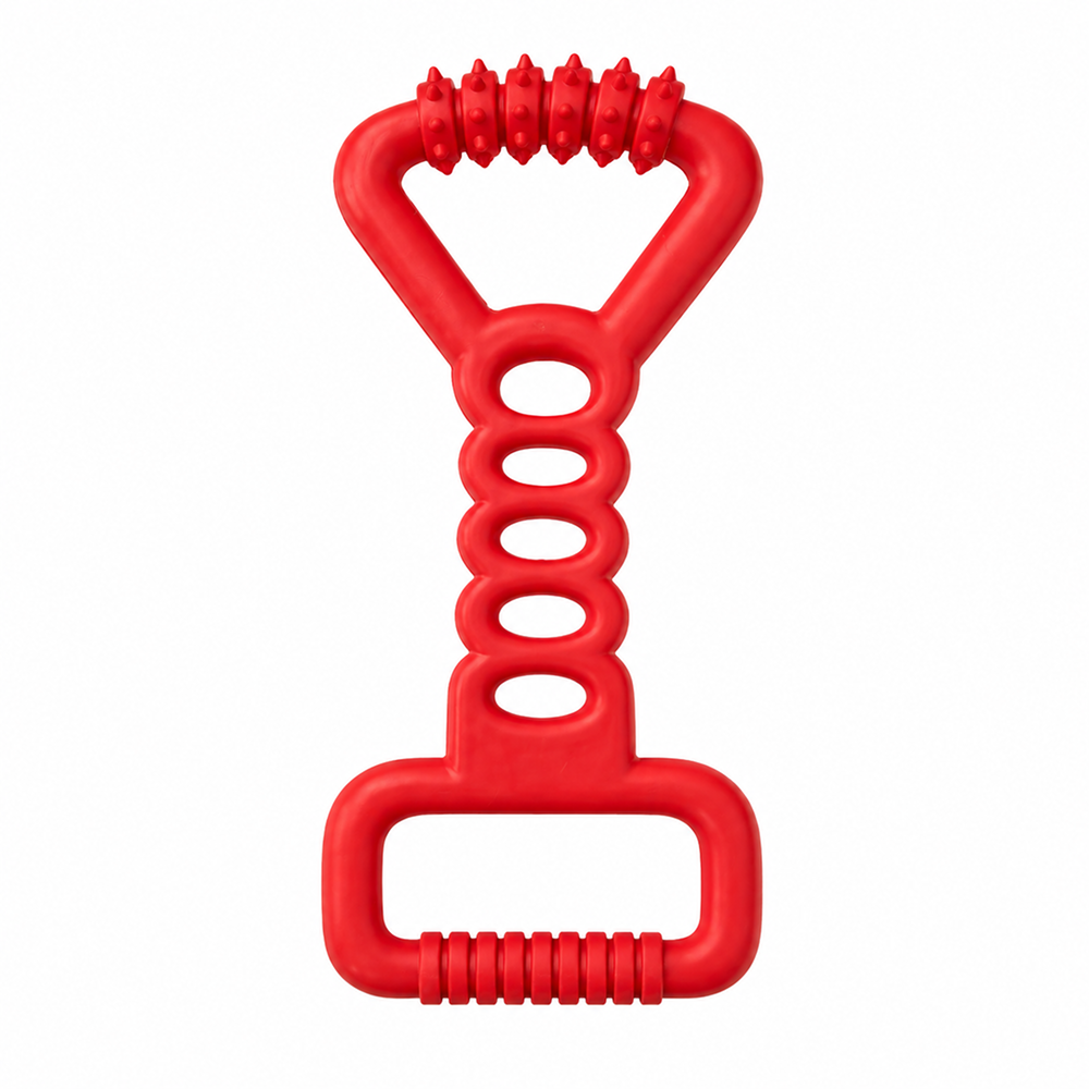 Talking Dog Club Tug Off Natural Rubber Chew Toy for Dogs (Red)