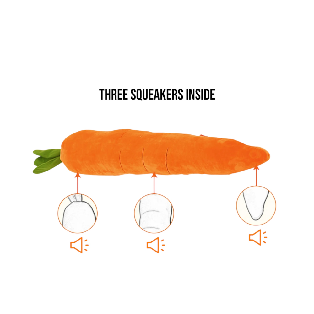 Talking Dog Club Extra Large Carrot Plush Toy for Dogs (Orange) - Image 3