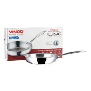 Vinod Platinum 22 cm SAS Tri-ply Frypan induction base stainless steel